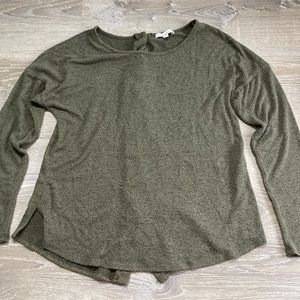 Green Envelope Army Green Sweater With Bottons On The Back MEDIUM